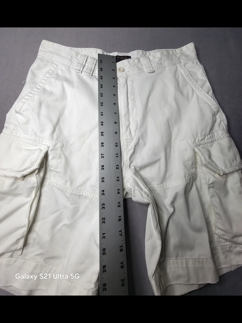 Polo Ralph Lauren Vintage Mens Gellar Fatigue Cargo Shorts Color White Size 34
